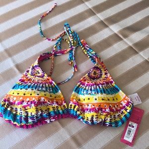 Multi color bikini top new w/ tags size xl